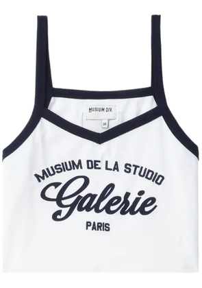 Musium Div. logo-embroidered cropped tank top - White
