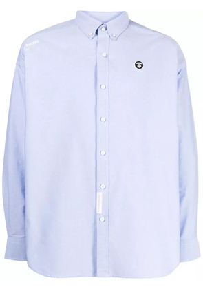 AAPE BY *A BATHING APE® logo-patch cotton shirt - Blue