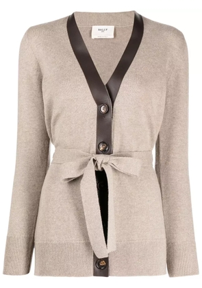 Bally tie-waist wool cardigan - Brown