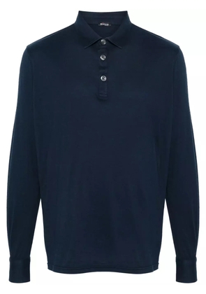 Kiton long-sleeve jersey polo shirt - Blue