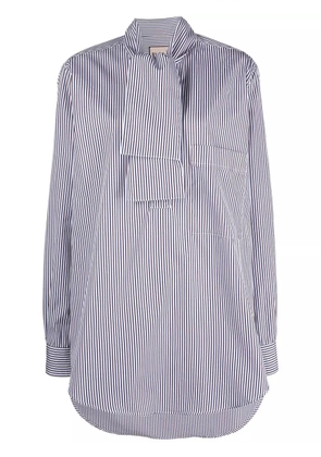 Plan C striped poplin shirt - White