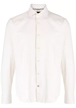 BOSS stretch-cotton twill shirt - Neutrals