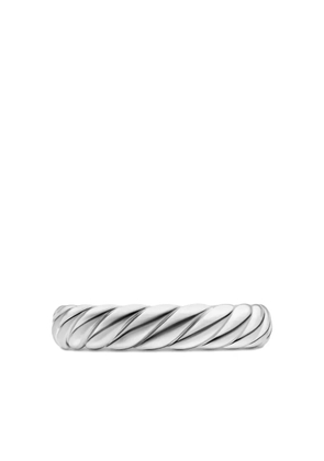 David Yurman 18kt white gold Sculpted Cable band ring (4.6mm) - Silver