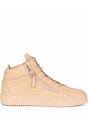 Giuseppe Zanotti Kriss python-print leather sneakers - Pink