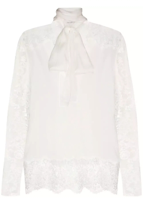 Faith Connexion Lace detail pussy bow blouse - White