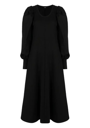 Goen.J flared puff-sleeve dress - Black