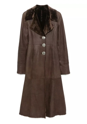 Giorgio Armani Pre-Owned 2000s leather coat - Brown