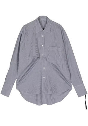 marina yee check-print draped cotton shirt - White