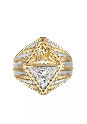 Anabela Chan 18kt yellow and white gold diamond signet ring - Silver