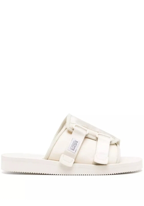 Suicoke Kaw-Cab logo-patch slides - Neutrals