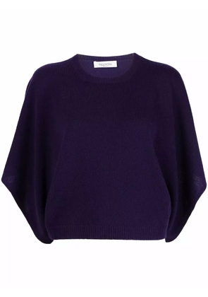 Valentino Garavani batwing-sleeve knitted top - Purple