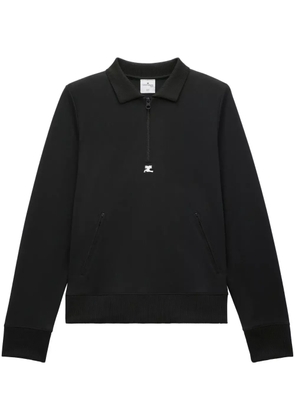 Courrèges zipped polo shirt - Black