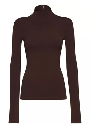 Ferragamo roll-neck cashmere-blend jumper - Brown