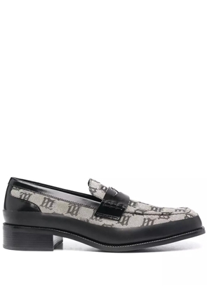 MISBHV monogram-print penny loafers - Grey