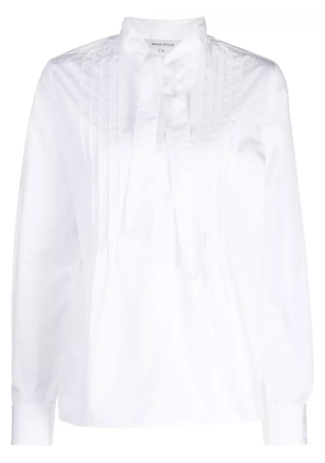 Maison Kitsuné pussy-bow cotton shirt - White