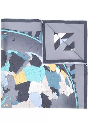Cartier world map print scarf - Grey
