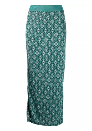 PAULA long jacquard pencil skirt - Green