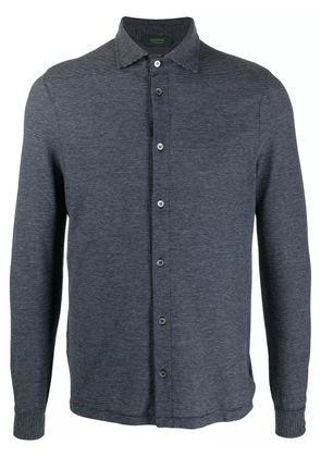Zanone striped-print long-sleeved shirt - Blue