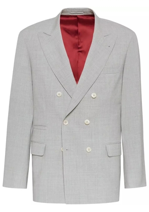 Brunello Cucinelli double-breasted wool blazer - Grey