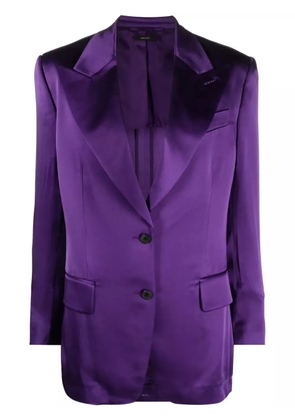 TOM FORD single-breasted satin-finish blazer - Purple