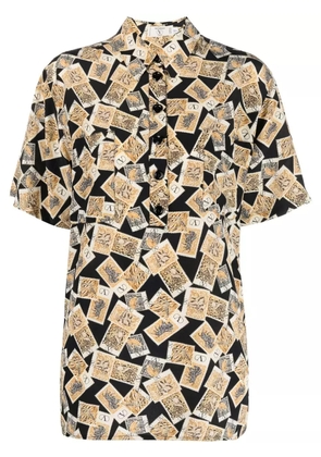 Valentino Garavani Pre-Owned 1980s stamp-print silk shirt - Neutrals