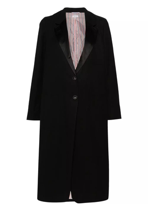 Thom Browne slub-texture single-breasted coat - Black