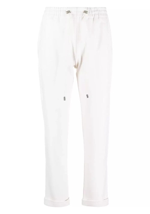 Colombo elasticated drawstring-waistband trousers - White