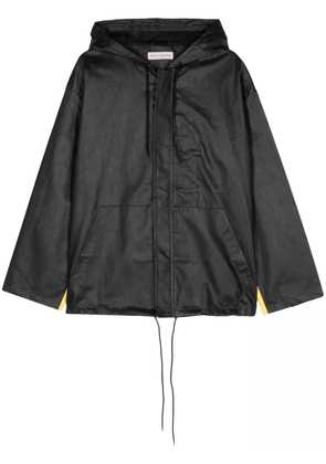 Walter Van Beirendonck Stop logo-print hooded jacket - Black