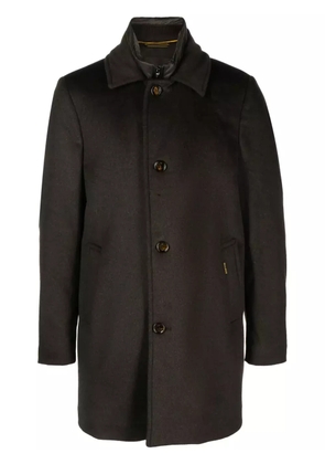 Moorer single-breasted peaked coat - Brown