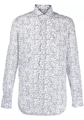 Barba floral-print long-sleeve shirt - White
