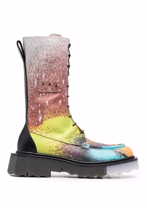 Off-White Sponge paint splatter-effect boots - Black