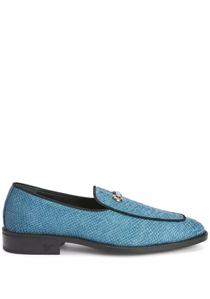 Giuseppe Zanotti Archibald snakeskin-effect leather loafers - Blue