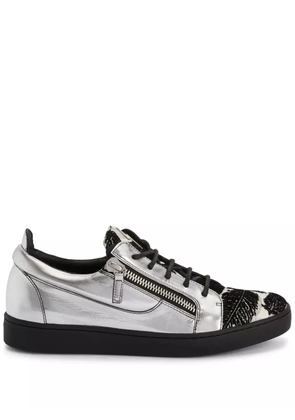 Giuseppe Zanotti Frankie double-zip low-top sneakers - Silver