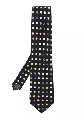 Versace Pre-Owned 2000s floral-print silk tie - Black
