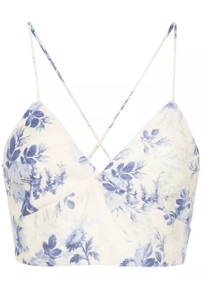 TWINSET floral-print cropped top - Neutrals
