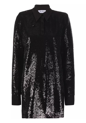 The Attico sequin-embellished mini dress - Black