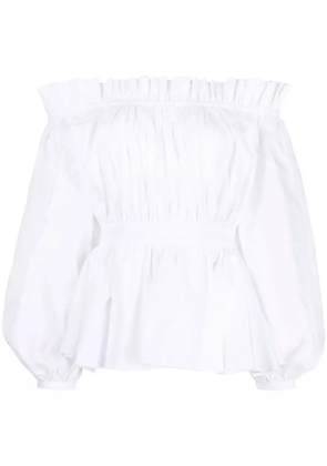 Alexander McQueen off-shoulder cotton blouse - White