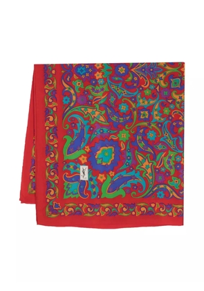 Saint Laurent Pre-Owned 1990s floral paisley-print silk scarf - Red