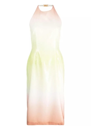 GCDS sequin-embellished halterneck dress - Yellow