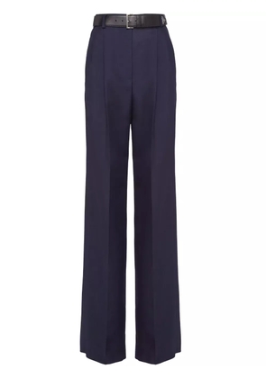 Prada high-rise pleated trousers - Blue