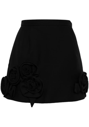 Dice Kayek floral-appliquéd miniskirt - Black