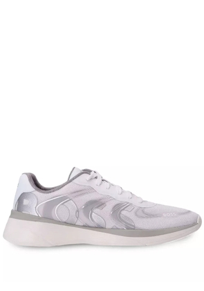 BOSS reflective-detail mesh low-top sneakers - White
