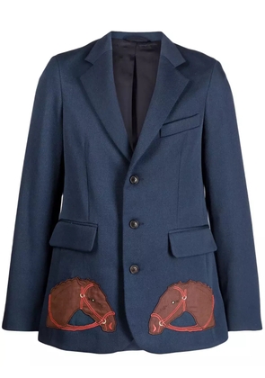 BODE Pony Appliqué suit jacket - Blue
