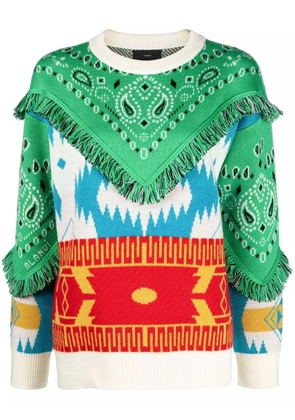 Alanui Icon Bandana fringed jumper - Green