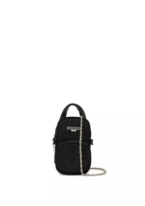 Marine Serre logo plaque crossbody bag - Black
