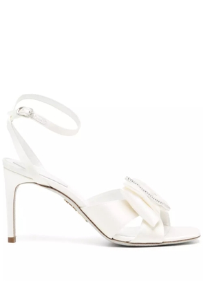 René Caovilla 80mm bow-detail leather sandals - White