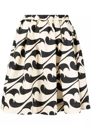 JNBY abstract-pattern cotton midi skirt - Neutrals