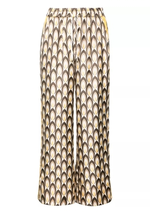 Lorena Antoniazzi high-waist palazzo silk trousers - White