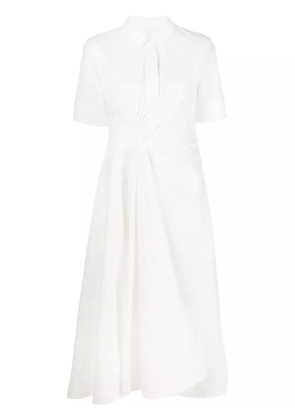 Jil Sander ruched shirt midi dress - White