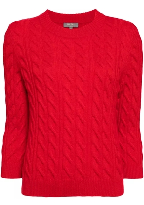 N.Peal cable-knit cashmere jumper - Red